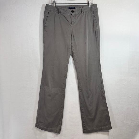 Banana Republic Women Martin Fit Size 10/38 Straight Leg Pants Gray Work Pockets - Picture 1 of 10
